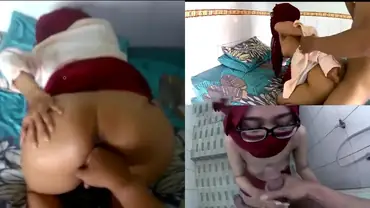 Jilbab Merah Kacamata Dihajar Gaya Doggy poster